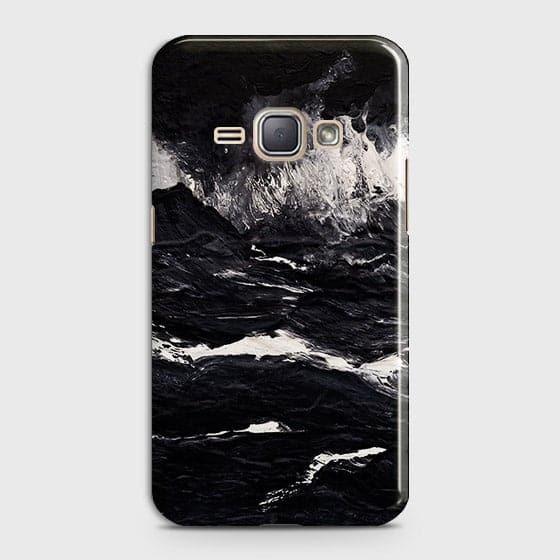 Samsung Galaxy J1 2016 / J120 Cover - Matte Finish - Black Ocean Marble Trendy Printed Hard Case With Life Time Colour Guarantee