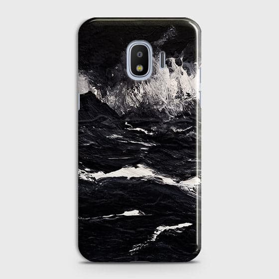 Samsung Galaxy J2 Pro 2018 Cover - Matte Finish - Black Ocean Marble Trendy Printed Hard Case With Life Time Colour Guarantee