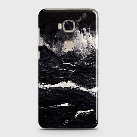 Huawei Honor 5X Cover - Matte Finish - Black Ocean Marble Trendy Printed Hard Case With Life Time Colour Guarantee