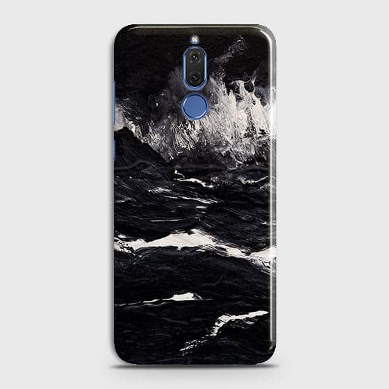 Huawei Mate 10 Lite Cover - Matte Finish - Black Ocean Marble Trendy Printed Hard Case With Life Time Colour Guarantee