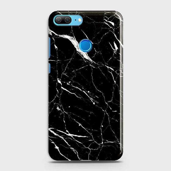 Huawei Honor 9 Lite Cover - Matte Finish - Trendy Black Marble Printed Hard Case With Life Time Guarantee