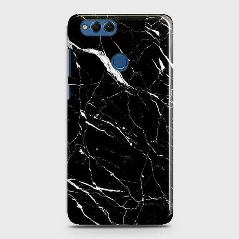 Huawei Honor 7X Cover - Matte Finish - Trendy Black Marble Printed Hard Case With Life Time Guarantee