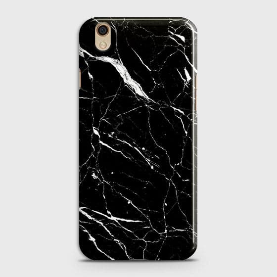 Oppo A37 Cover - Matte Finish - Trendy Black Marble Printed Hard Case With Life Time Guarantee