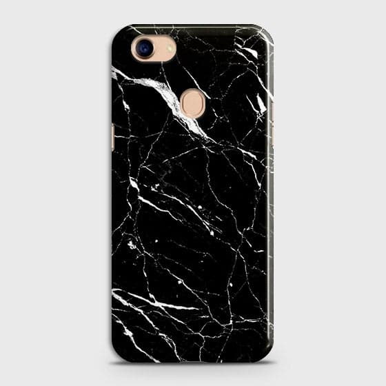 Oppo F5 / F5 Youth Cover - Matte Finish - Trendy Black Marble Printed Hard Case With Life Time Guarantee