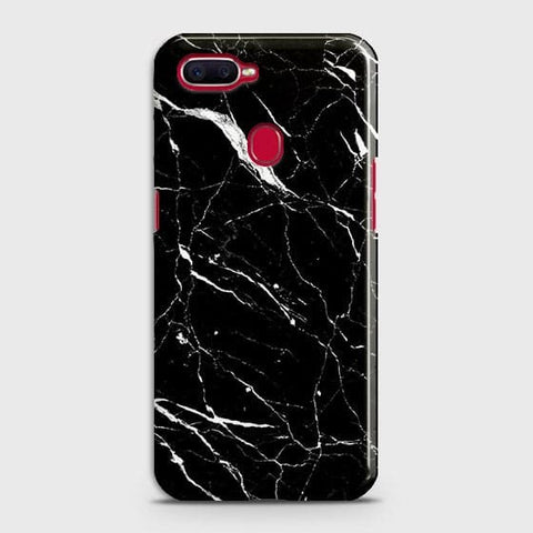 Oppo F9 Pro Cover - Matte Finish - Trendy Black Marble Printed Hard Case With Life Time Guarantee