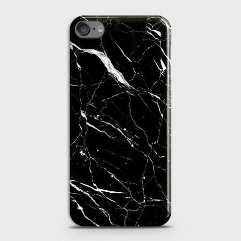 iPod Touch 6 Cover - Matte Finish - Trendy Black Marble Printed Hard Case With Life Time Colour Guarantee