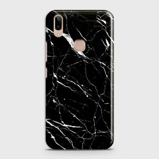 Vivo V9 / V9 Youth Cover - Matte Finish - Trendy Black Marble Printed Hard Case With Life Time Guarantee