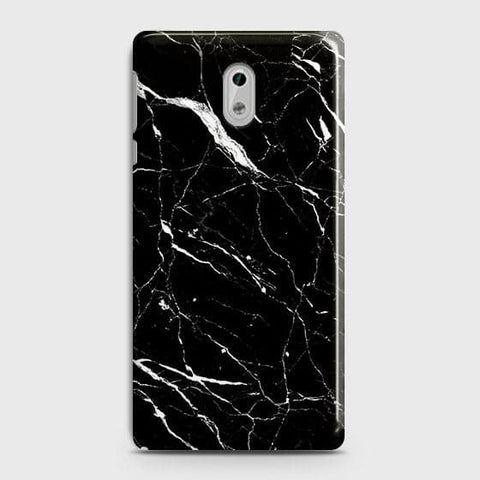 Nokia 3 Cover - Matte Finish - Trendy Black Marble Printed Hard Case With Life Time Guarantee