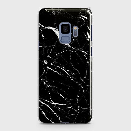 Samsung Galaxy S9 Cover - Matte Finish - Trendy Black Marble Printed Hard Case With Life Time Colour Guarantee