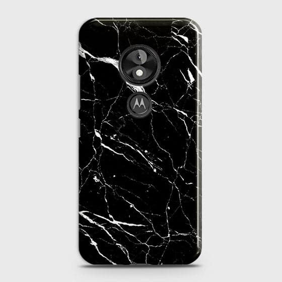 Motorola Moto E5 / G6 Play Cover - Matte Finish - Trendy Black Marble Printed Hard Case With Life Time Guarantee