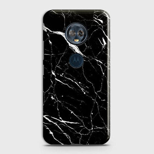 Motorola E5 Plus Cover - Matte Finish - Trendy Black Marble Printed Hard Case With Life Time Guarantee