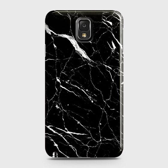Samsung Galaxy Note 3 Cover - Matte Finish - Trendy Black Marble Printed Hard Case With Life Time Colour Guarantee