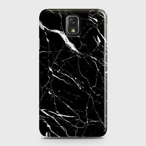 Samsung Galaxy Note 3 Cover - Matte Finish - Trendy Black Marble Printed Hard Case With Life Time Colour Guarantee