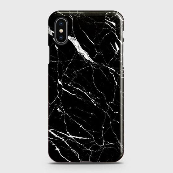 iPhone XS Max Cover - Matte Finish - Trendy Black Marble Printed Hard Case With Life Time Colour Guarantee