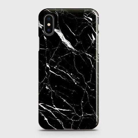 iPhone XS Max Cover - Matte Finish - Trendy Black Marble Printed Hard Case With Life Time Colour Guarantee