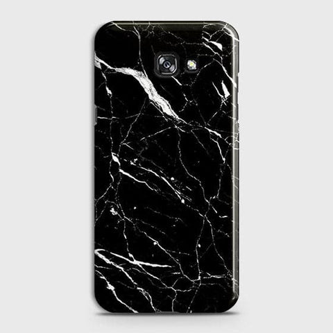 Samsung A3 2017 Cover - Matte Finish - Trendy Black Marble Printed Hard Case With Life Time Guarantee ( Fast Delivery )