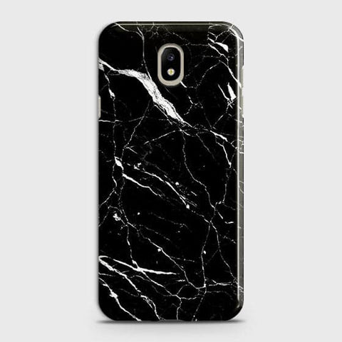 Samsung Galaxy J7 2017 Cover - Matte Finish - Trendy Black Marble Printed Hard Case With Life Time Guarantee