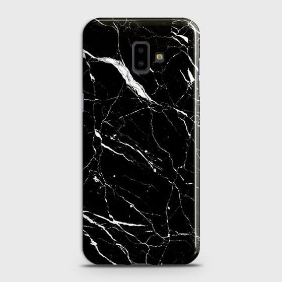 Samsung J6 Plus 2018 Cover - Matte Finish - Trendy Black Marble Printed Hard Case With Life Time Guarantee(1)