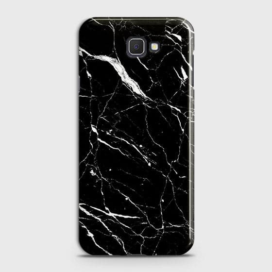 Samsung Galaxy J7 Prime 2 Cover - Matte Finish - Trendy Black Marble Printed Hard Case With Life Time Guarantee