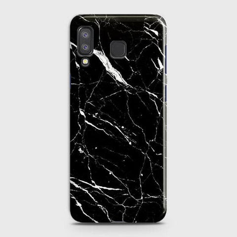 Samsung A8 Star Cover - Matte Finish - Trendy Black Marble Printed Hard Case With Life Time Guarantee