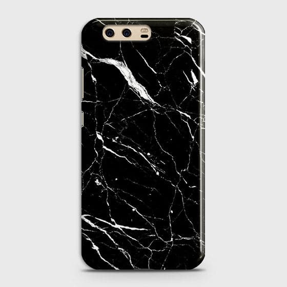 Huawei P10 Plus Cover - Matte Finish - Trendy Black Marble Printed Hard Case With Life Time Guarantee