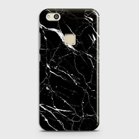 Huawei P10 Lite Cover - Matte Finish - Trendy Black Marble Printed Hard Case With Life Time Guarantee