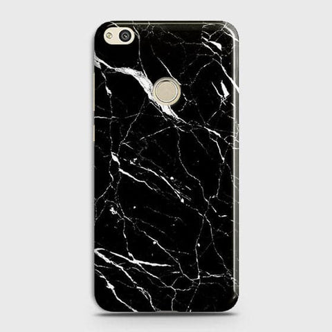 Huawei Honor 8 Lite Cover - Matte Finish - Trendy Black Marble Printed Hard Case With Life Time Guarantee