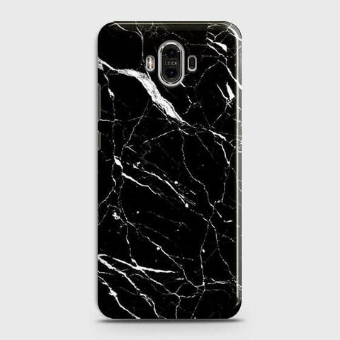 Huawei Mate 9 Cover - Matte Finish - Trendy Black Marble Printed Hard Case With Life Time Guarantee