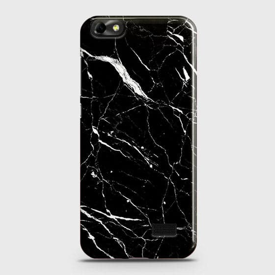 Huawei Honor 4C Cover - Matte Finish - Trendy Black Marble Printed Hard Case With Life Time Guarantee