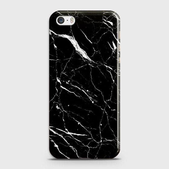 iPhone 5C Cover - Matte Finish - Trendy Black Marble Printed Hard Case With Life Time Colour Guarantee