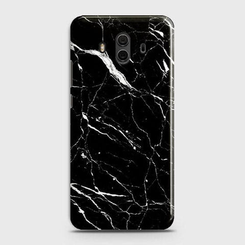 Huawei Mate 10 Cover - Matte Finish - Trendy Black Marble Printed Hard Case With Life Time Guarantee