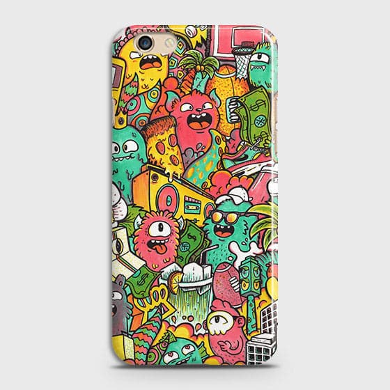 Oppo F1S Cover - Matte Finish - Candy Colors Trendy Sticker Collage Printed Hard Case With Life Time Guarantee b-70