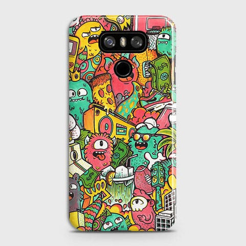 LG G6 Cover - Matte Finish - Candy Colors Trendy Sticker Collage Printed Hard Case With Life Time Guarantee