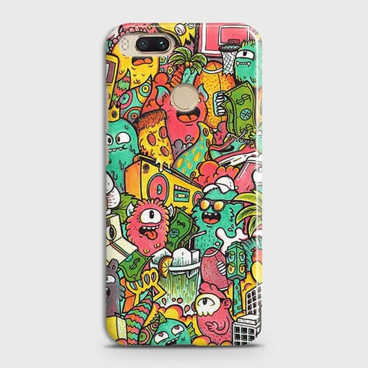 Xiaomi Mi A1 Cover - Matte Finish - Candy Colors Trendy Sticker Collage Printed Hard Case with Life Time Colors Guarantee
