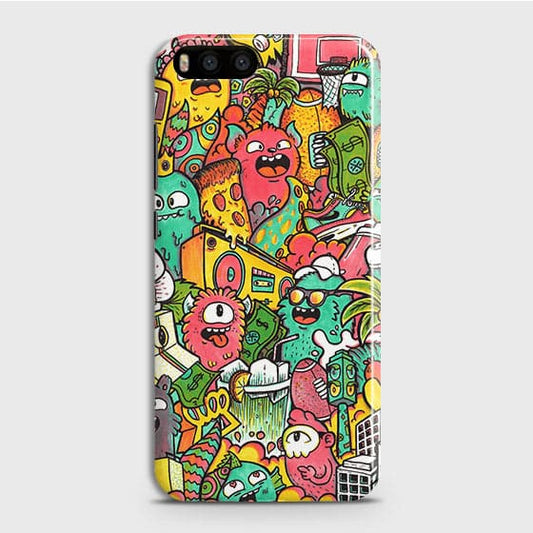 Xiaomi Mi 6 Cover - Matte Finish - Candy Colors Trendy Sticker Collage Printed Hard Case with Life Time Colors Guarantee
