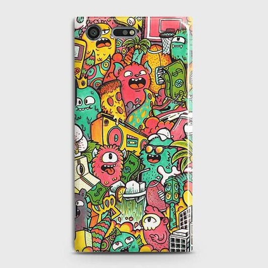 Sony Xperia XZ Premium Cover - Matte Finish - Candy Colors Trendy Sticker Collage Printed Hard Case With Life Time Guarantee