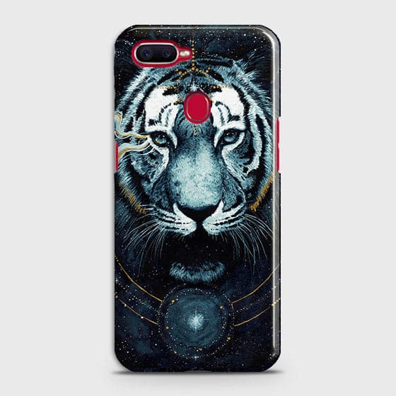 Oppo F9 Pro Cover - Vintage Galaxy Tiger Printed Hard Case with Life Time Colors Guarantee - OrderNation