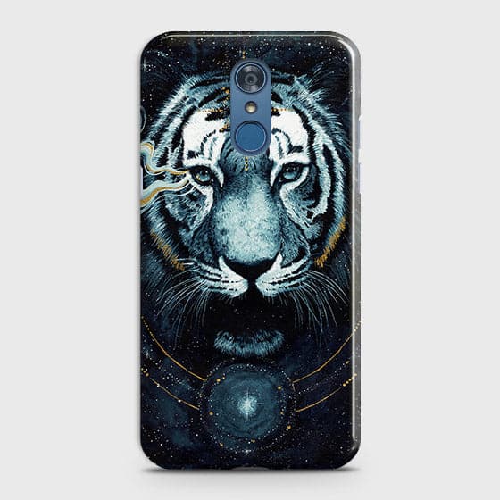 LG Q7 Cover - Vintage Galaxy Tiger Printed Hard Case with Life Time Colors Guarantee - OrderNation