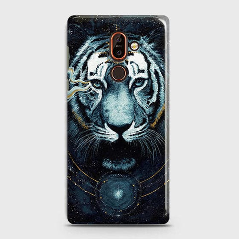 Nokia 7 Plus Cover - Vintage Galaxy Tiger Printed Hard Case with Life Time Colors Guarantee - OrderNation