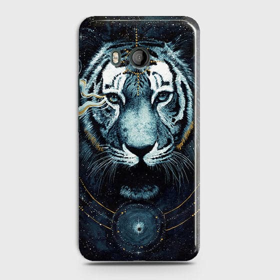 HTC U11 Cover - Vintage Galaxy Tiger Printed Hard Case with Life Time Colors Guarantee - OrderNation
