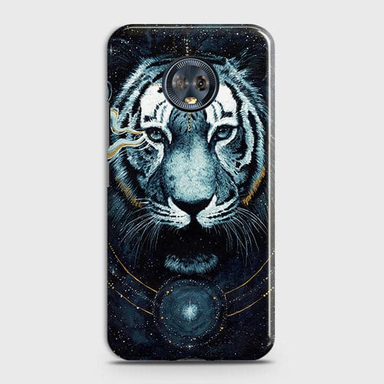 Motorola Moto G6 Plus Cover - Vintage Galaxy Tiger Printed Hard Case with Life Time Colors Guarantee - OrderNation