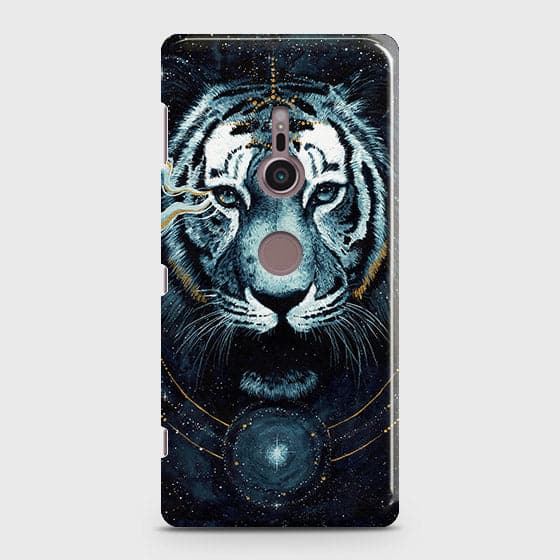 Sony Xperia XZ2 Cover - Vintage Galaxy Tiger Printed Hard Case with Life Time Colors Guarantee - OrderNation