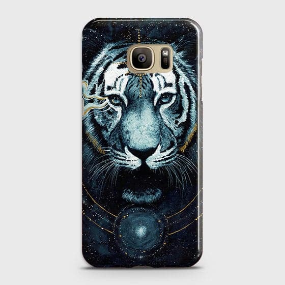 Samsung Galaxy S7 Edge Cover - Vintage Galaxy Tiger Printed Hard Case with Life Time Colors Guarantee - OrderNation