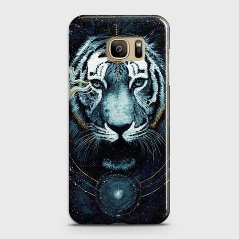 Samsung Galaxy S7 Edge Cover - Vintage Galaxy Tiger Printed Hard Case with Life Time Colors Guarantee - OrderNation