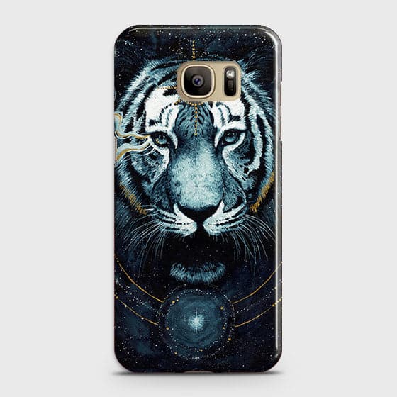 Samsung Galaxy S7 Cover - Vintage Galaxy Tiger Printed Hard Case with Life Time Colors Guarantee - OrderNation