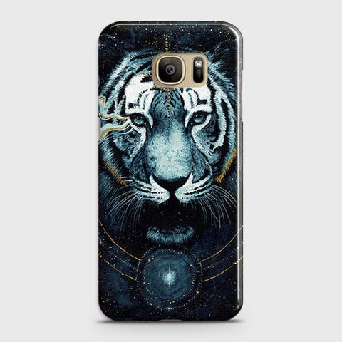 Samsung Galaxy S7 Cover - Vintage Galaxy Tiger Printed Hard Case with Life Time Colors Guarantee - OrderNation