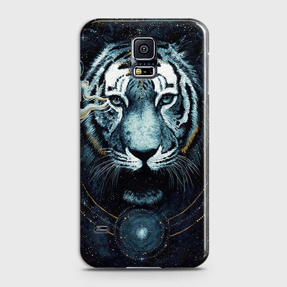 Samsung Galaxy S5 Cover - Vintage Galaxy Tiger Printed Hard Case with Life Time Colors Guarantee - OrderNation