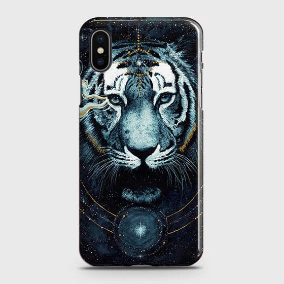 iPhone XS Max Cover - Vintage Galaxy Tiger Printed Hard Case with Life Time Colors Guarantee - OrderNation
