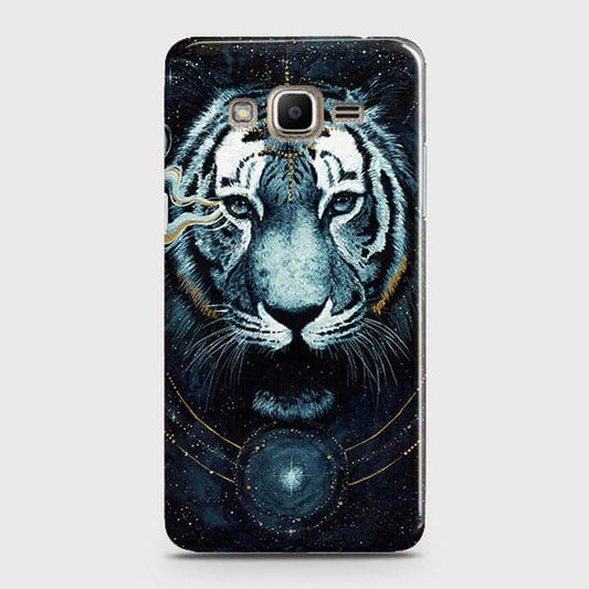 Samsung Galaxy Grand Prime / Grand Prime Plus / J2 Prime Cover - Vintage Galaxy Tiger Printed Hard Case with Life Time Colors Guarantee - OrderNation