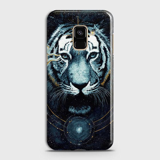 Samsung A8 2018 Cover - Vintage Galaxy Tiger Printed Hard Case with Life Time Colors Guarantee - OrderNation
